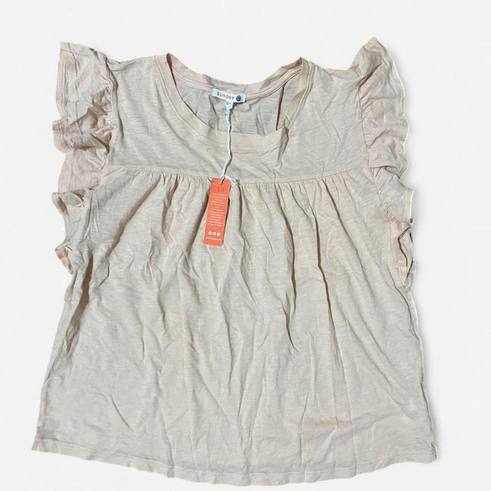 Sundry Ruffled Pink Top - Picture 4 of 7